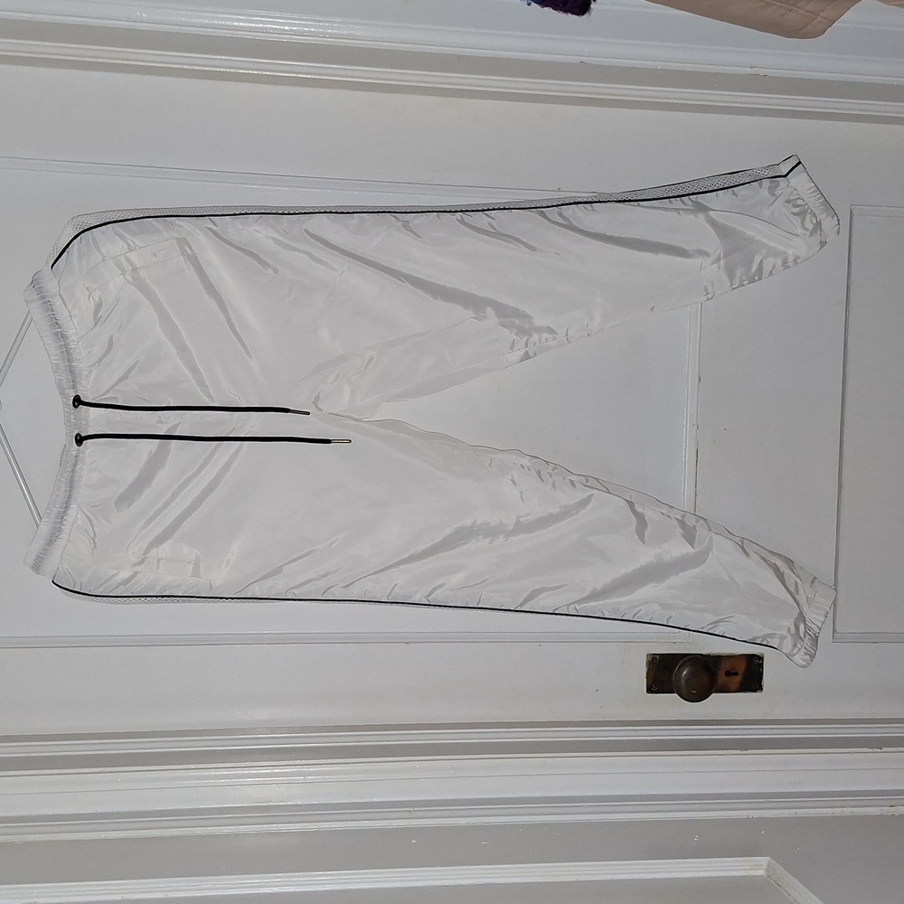 Revamped Women's White Athletic Pants with Black‎ Details